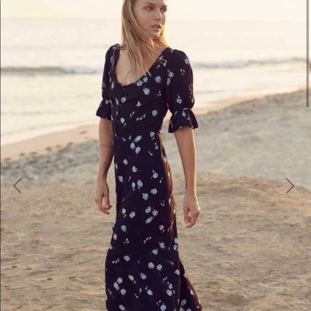 Christy Dawn Midnight Blue Floral Maxi Dress